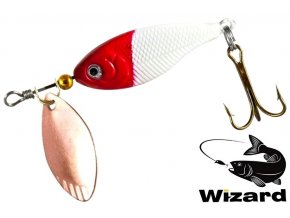 Nástraha na tlouště Wizard Chub Spinner White Red 4 cm/8 g