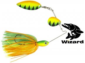 Nástrahy na štiky Wizard Spinnerbait Green-Lemon-Orange