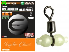 Esox Raptor obratlíky s T běžcem Swivel Line Connector 10 ks