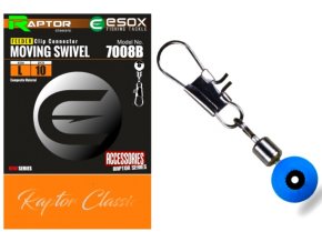 Esox Raptor splávkové obratlíky s karabinkou Moving Swivel 10 ks