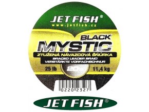 Jet Fish ztužená návazcová šňůrka Black Mystic 20 m