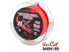 Saenger šňůra na sumce Uni Cat Vencata Red 8X Braid 200 m