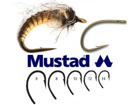 Mustad muškařské háčky Egg Caddis Fly Hook C67S - 25 ks