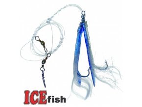 Návazec pro mořský rybolov ICE Fish trubičky MIX A modrá/stříbrná