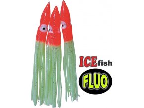 ICE Fish chobotnice na návazce pro mořský rybolov červená/fluo - 3 ks