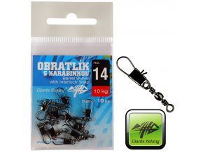 Obratlíky s karabinkou Giants Fishing Barrel Swivel with Interlock Snap - 10 ks