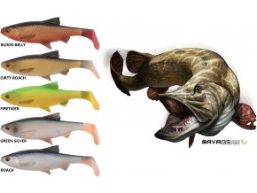 Gumové nástrahy Savage Gear 3D LB River Roach Paddletail 18 cm/70 g - 2 ks