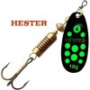 Hester Fishing rotační třpytka Ospray Black Neon Green Dots