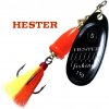 Hester Fishing rotační třpytka Bell Fly Black Scales W Yellow/Orange