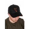 chh015 fox baseball cap blackorange logo detail 2