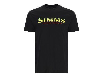 Simms Logo T-shirt (Farba Black - Neon, Veľkosť S)