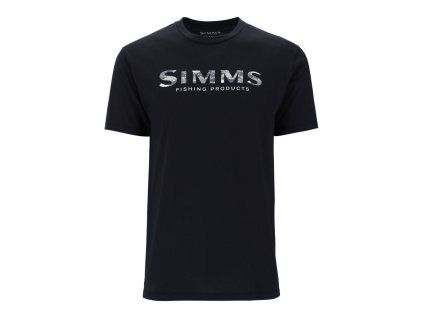 Simms Shroud Fill Logo T-Shirt (Farba Black, Veľkosť S)