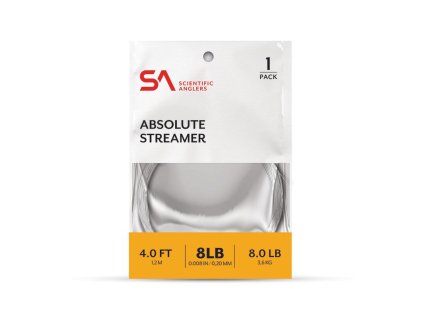 Absolute Streamer Leader 4' (Farba Clear, Veľkosť 8 lb (0,20 mm))