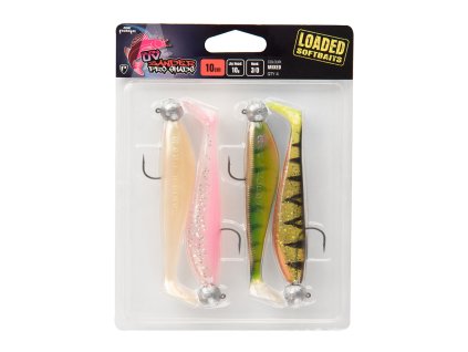 Fox Rage Ultra UV Zander Pro Shad Loaded Lure Packs (Variant Mixed Ultra UV Colours - 12cm, 12g 4/0 Jig Head)