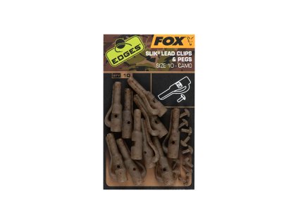 Fox EDGES™ Camo Slik Lead Clip & Pegs (Size 10) (Variant Edges Camo Size 10 Slik lead clip + pegs)