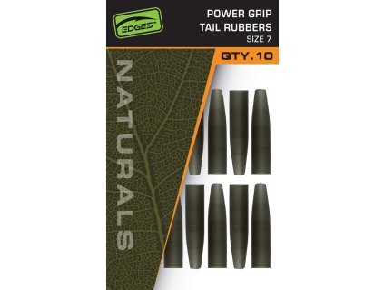 Fox EDGES™ Naturals Power Grip Tail Rubbers - Size 7 (Variant Edges Naturals Power Grip tail rubbers size 7x 10)