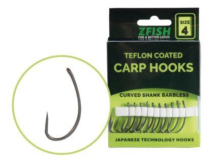 Zfish Teflonové Háčky Curved Shank BL (Velikost Háčku 4)