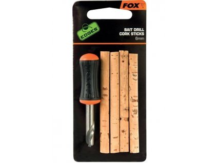 fox edges drill cork stick set 6 mm korkove valecky 4 ks s vrtackem
