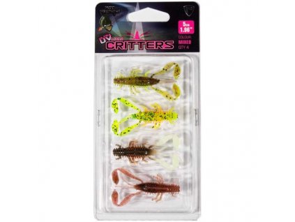 fox rage gumova nastraha ultra uv micro critter mixed colour lure pack 5 cm 4 ks