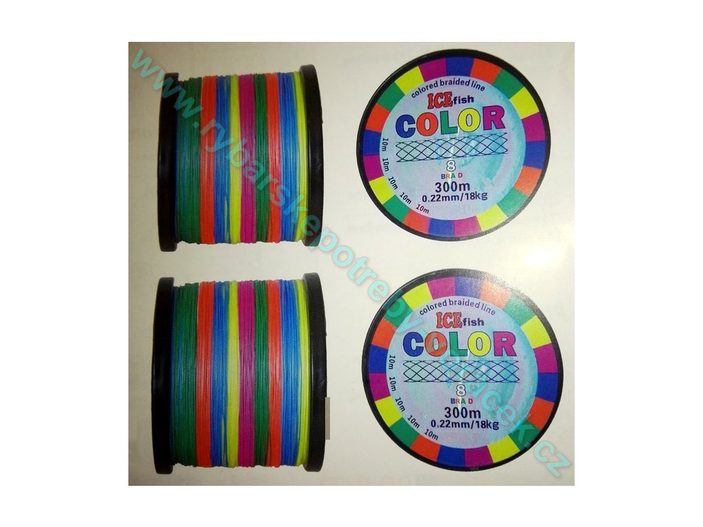 Pletená šňůra COLOR 300m osmipramenná