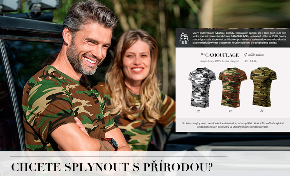 maskáčová trička