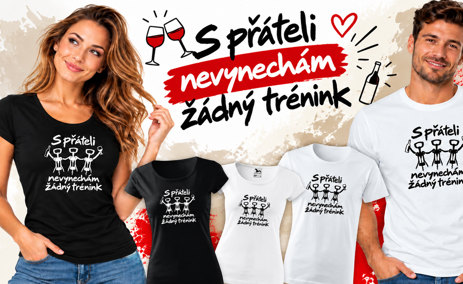 tričko S přáteli nevynechám žádný trénink
