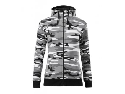Camo Zipper Mikina dámská (Velikost XS, Varianta camouflage gray)