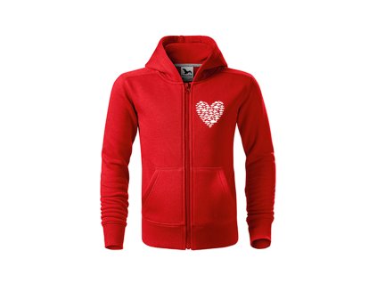 mikyna dámská srdce z kaprů červená