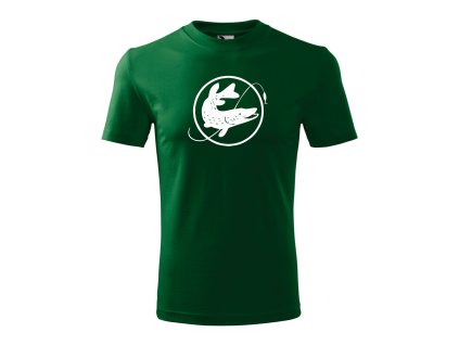 tričko se štikou lahvově zelené