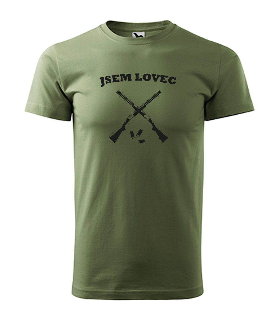 TRIČKO myslivecké jsem lovec Barva textilu: Khaki, Velikost oblečení: XS