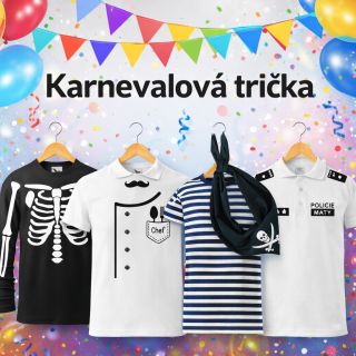 🎭 Karnevalová trička! Kuchař, policista, pirát nebo kostlivec — stačí obléct a zábava začíná. ✔️ pohodlná ✔️ originální...
