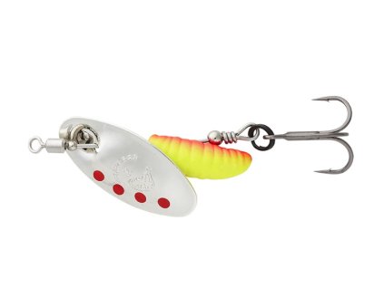 Savage Gear Třpytka Grub Spinners Silver Red Yellow