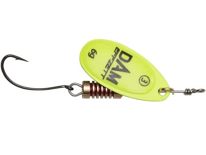 Dam Třpytka Effzett Spinner With Single Hooks Sinking Yellow
