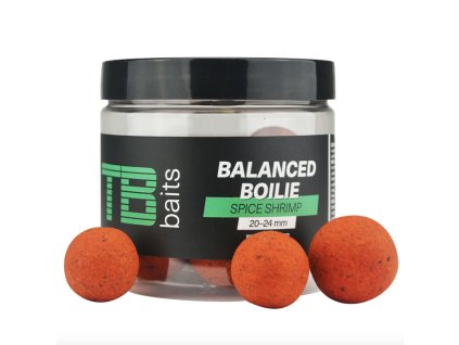TB Baits Vyvážené Boilie Balanced + Atraktor Spice Shrimp 100 g 20-24 mm
