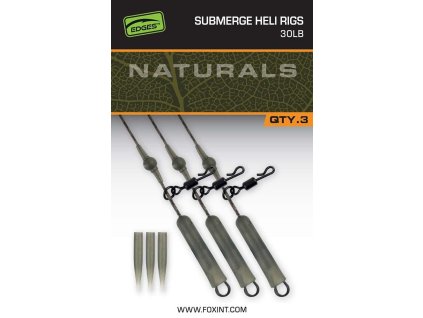 Fox Montáž Naturals Submerged Heli Rigs Leaders 75 cm 3 ks