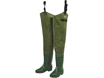 dam brodaky hydroforce nylon taslan hip wader bootfoot green