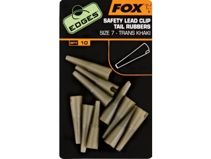 Fox Edges Lead Clip Tail Rubbers - Size 7 Khaki