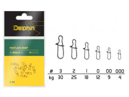 Delphin Karabinka Fastlock Snap 10ks