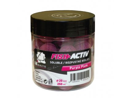 LK BAITS BOILIES FISH ACTIV PURPLE PLUM 250ML, 20MM