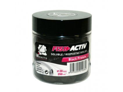 LK Baits boilies Fish Activ Black Protein 250 ml, 20 mm