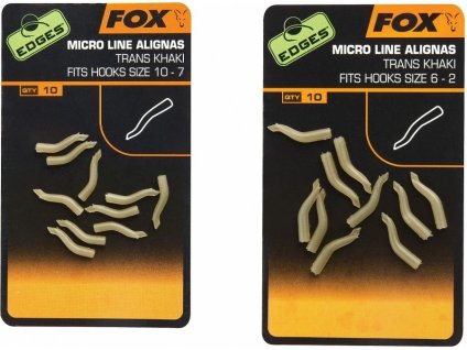 Rovnátka na háček Fox micro Line Alignas Trans Kahaki 10-7 / 10 ks