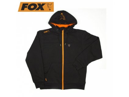 MIKINA FOX BLACK AND ORANGE HEAVY LINED HOODY