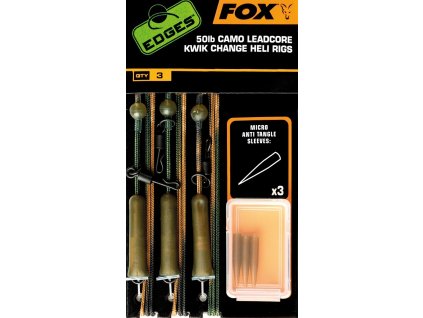 Fox Edges 50 lb Camo Leadcore Kwik Change Heli Rigs