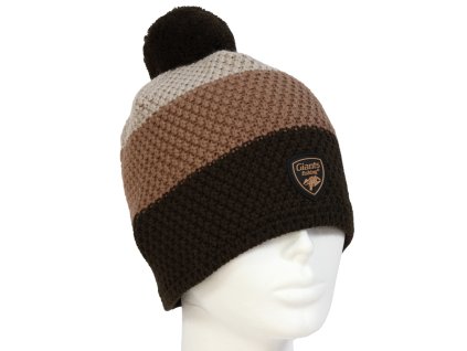 Zimní pánská čepice tříbarevná s bambulkou