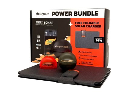 Deeper Power Bundle Nahazovací Sonar Chirp+ 3 a solární Nabíječka