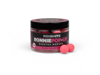 Mikbaits boilies Ronnie pop up 150ml Švestka Moruše
