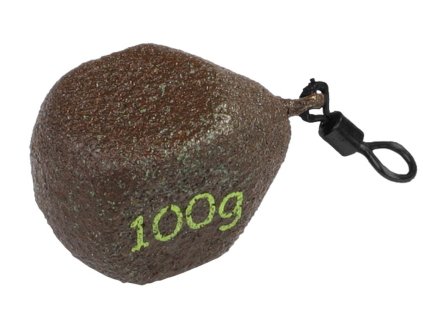 KOSTKA "CUBE" - olověná zátěž s obratlíkem (D.GREEN) - 100 g - 10 ks