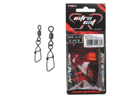 Obratlík - zátěžový s karabinou ROLLING + GERMANY vel. 2 nosnost 35kg BLACK MATT(černý matný) - 5 ks