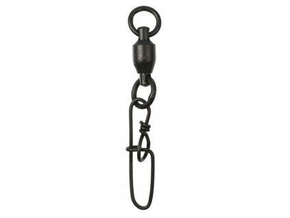 Obratlík - ložiskový BEARING s kroužky vel. 7 s karabinou INSIDE LOCK nosnost 85kg BLACK MATT(černý matný) - 5 ks