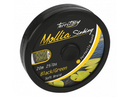 Pletenka - MOLLIA HOOKLINK Černo-Zelená (25lbs)- 20M